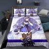 Genshin Impact Bedding Set Cartoon Anime Duvet Cover Single Double Size Kids Boys Luxury 3D Bed Linen Decor Home