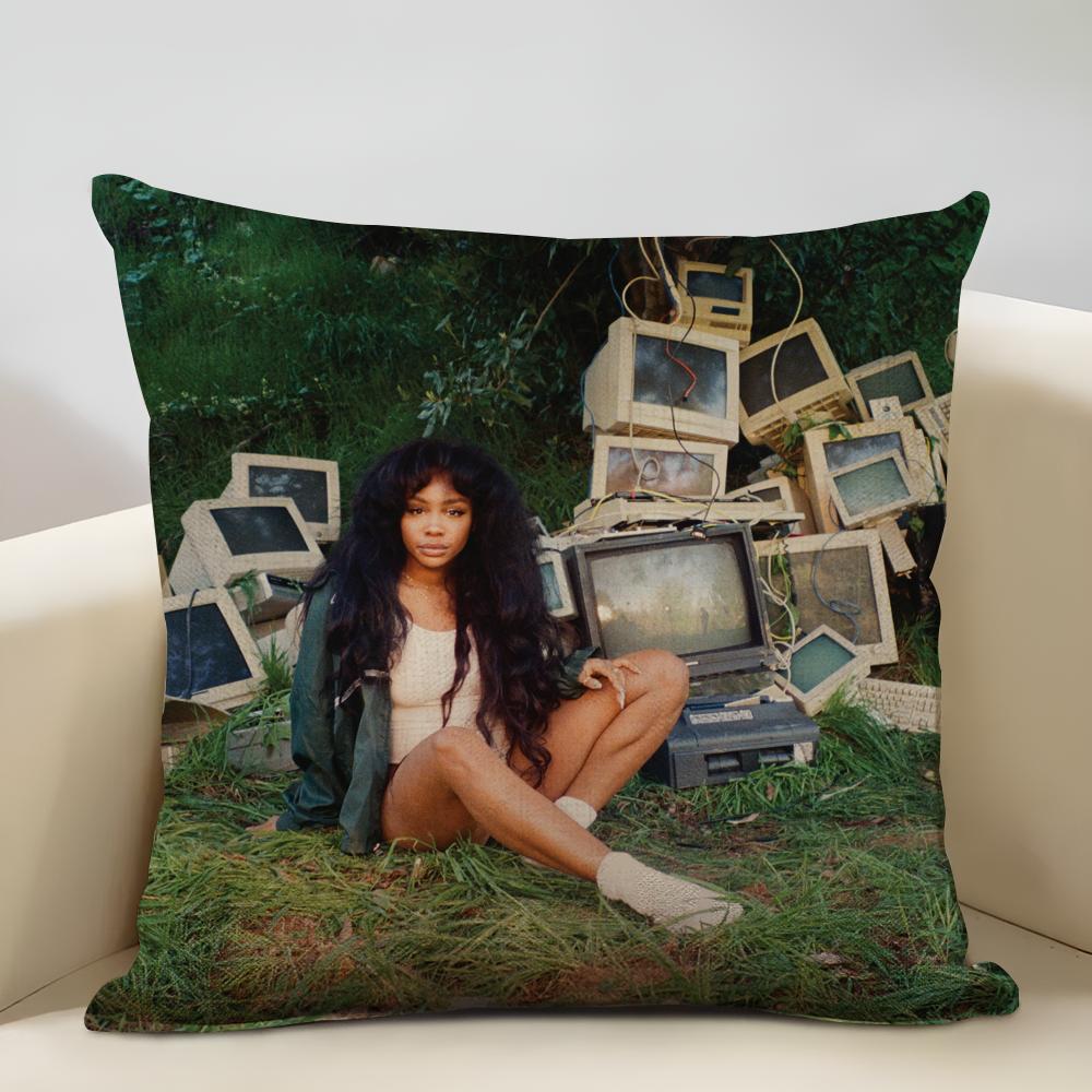 SZA Album Cushion Cover Household Decoration Linen Sofa Cushion Cover: Skin-Friendly & Breathable with Invisible Zipper