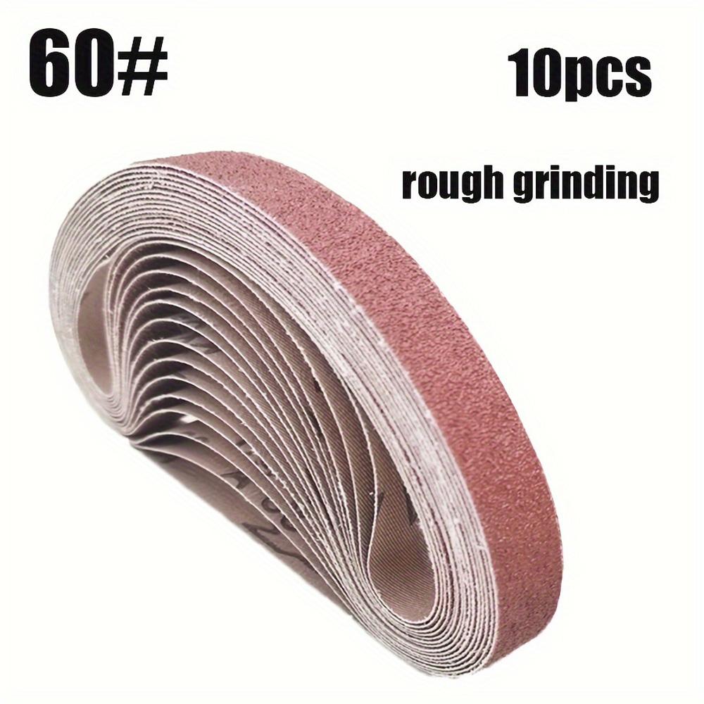 Набор из 10 шлифовальных лент 20,4" x 0,78", зернистость 60/100/240/320/800, небольшая ленточная шлифовальная машинка для деревообработки, полировки металла
