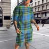 Летний модный трендовый мужской костюм с 3D принтом в полоску, спортивный костюм для бега, футболки с короткими рукавами, комплект уличной одежды для мужчин