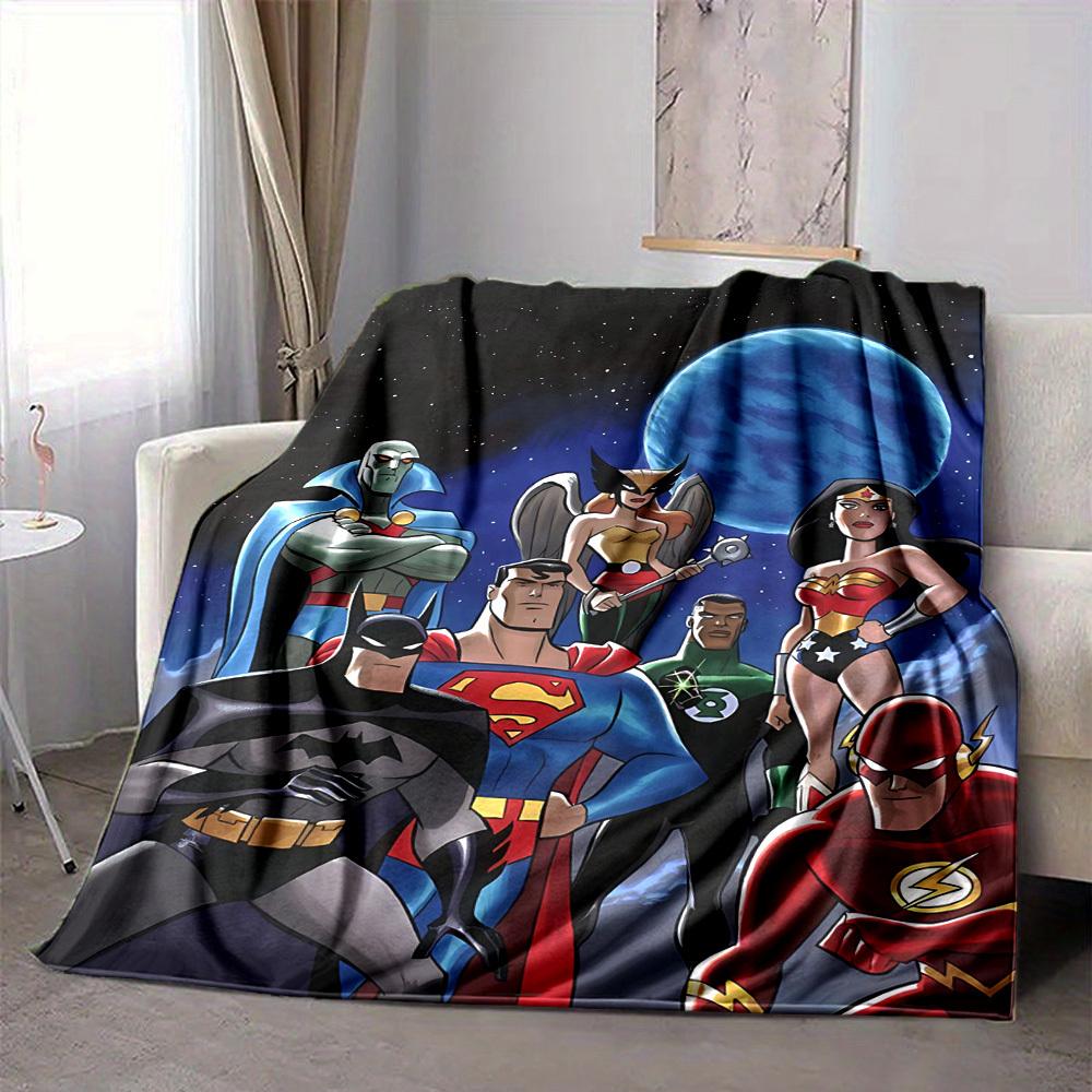 1pc Superhero, Justice League Blanket Polyester Fiber, All Season Comfort for Sofa, Bed, Office, Car, Camping Ideal Home Decor & Gift, Office Comfort