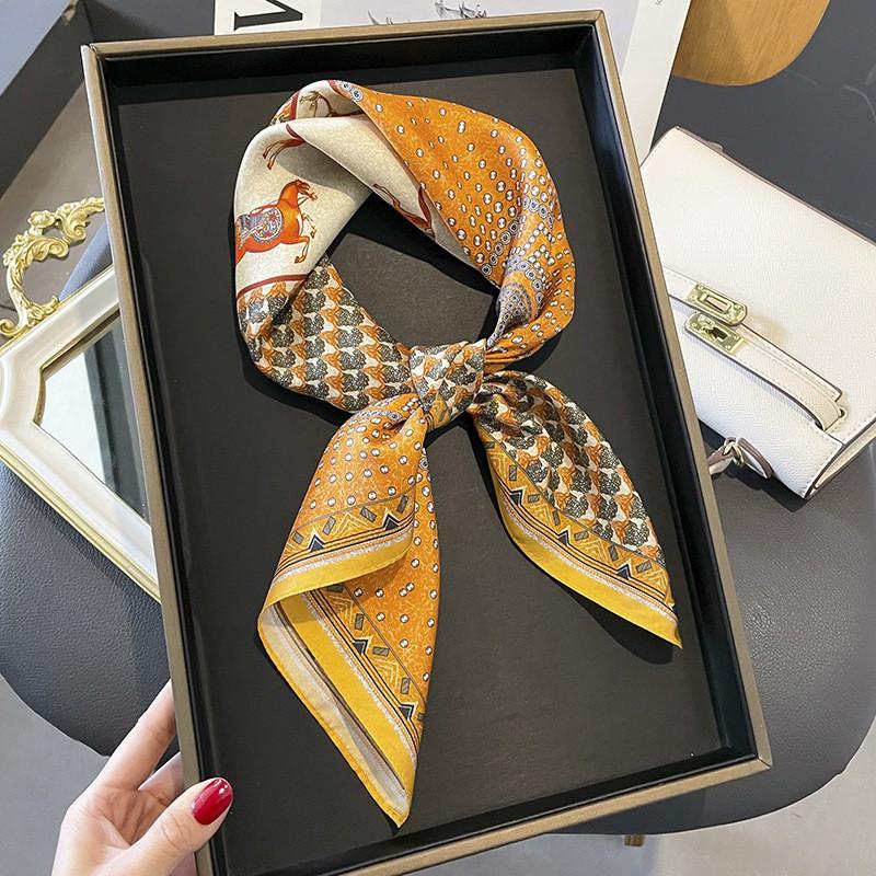 Silk 100% Mulberry Scarf Women's Spring Autumn New Style All-matching 70cm Small Square
