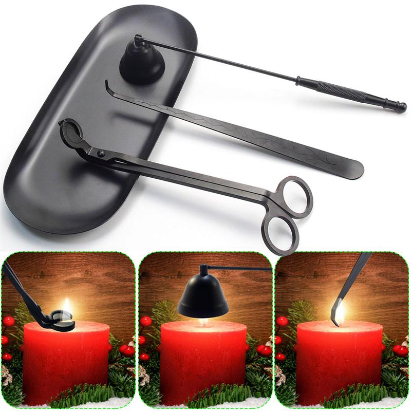 Candle Extinguishing Tool Black Metal Candle Extinguisher Candle Wick Trimming Scissors/hook/candle Tray/candle Nursing Tool