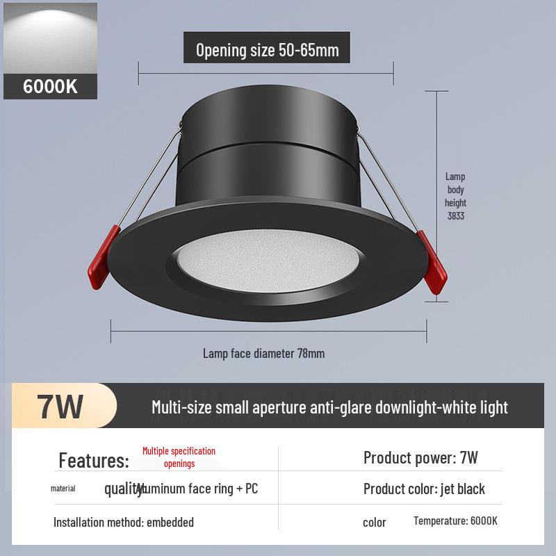 2-Inch Round Recessed Downlight, 56.5cm Opening, 35.5cm Small Ceiling Light, Home Mini