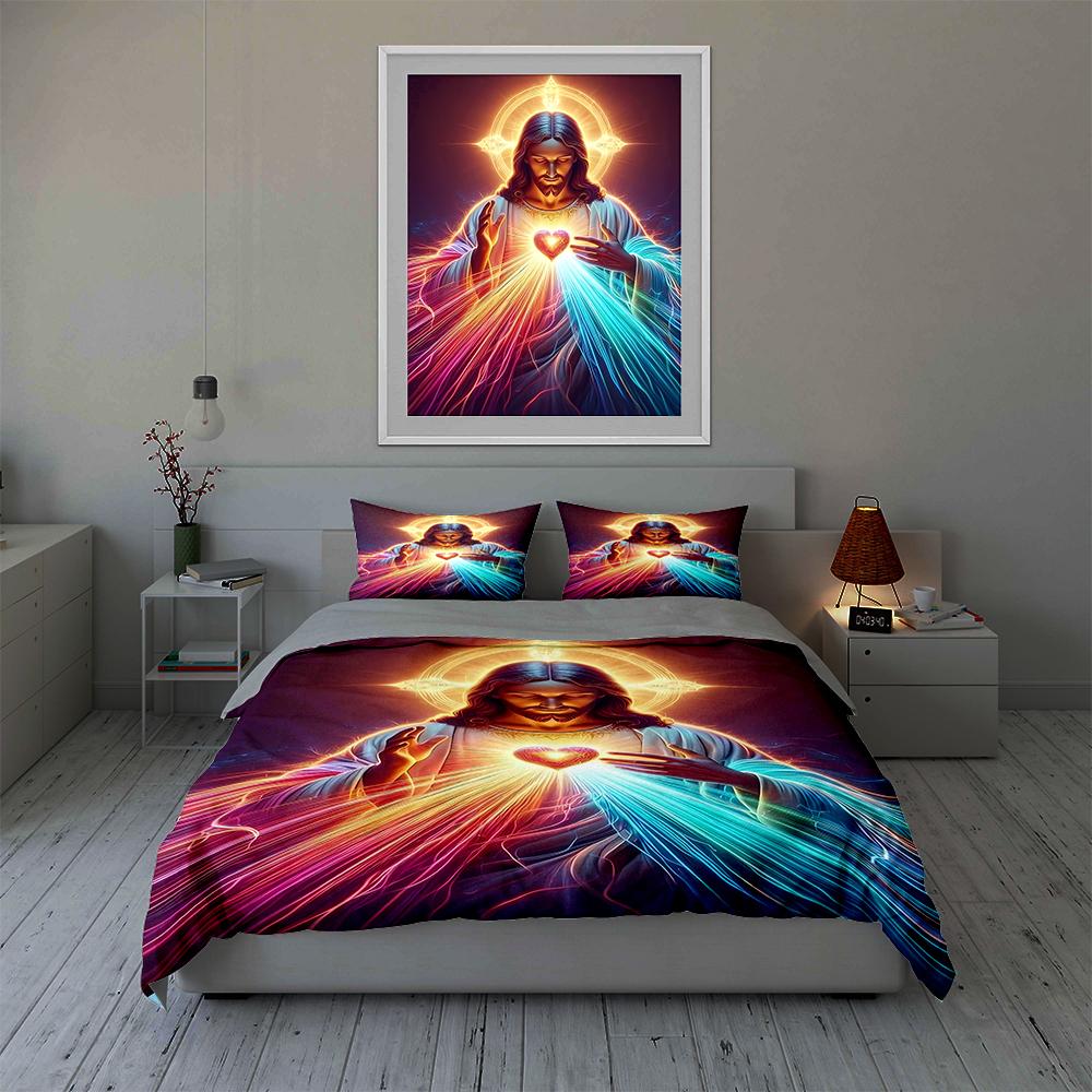Radiant divine imagery. Bedding Duvet cover sets Duvet covers Pillowcases gifts (1 * Duvet Cover 2 * Pillowcases, without duvet insert)