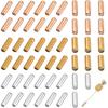 NBEADS 60 Pcs 3 Colors Brass Pin, Backs Lapel Stick Pin End Cap Metal Brooch Pin Stick Backing Lapel Pin End Cap with Rubber Inside Brooch Pins
