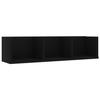 VidaXL Wall-mounted CD Rack Black 75x18x18 Cm Chipboard