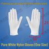 Ultra-Thin Nylon Breathable White Work Gloves - Skin-Friendly, Non-Slip, Elastic, Wear-Resistant.