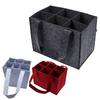 6 Compartment Bottle Holder Felt Wine Bottle Tote Bag Portable Felt Liquor Bottle Tote with Handles Wine Travel Bag