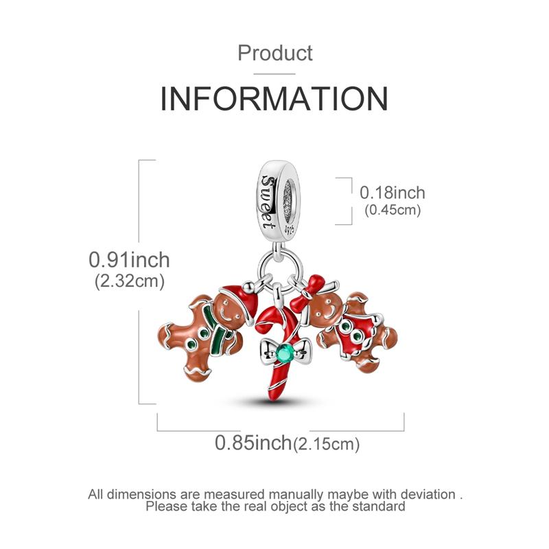 Winter 925 Sterling Silver Original Christmas Charms Bead Pendant Fit Original Bracelet Necklace For Women DIY Jelwelry Gift
