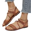 Large Size Sandals Women Summer Outer Wear Fashion Hundred Woven Flat Roman Sandals