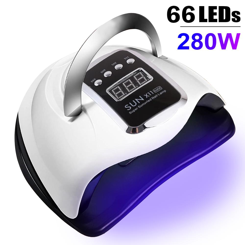 268 Вт УФ-светодиодная лампа для сушки ногтей для профессиональных ногтей, отверждающая гель-лак, УФ-лампа для сушки ногтей с автоматическим датчиком 57 шт.