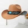 Solid color high-quality woolen hat ethnic style Tibetan men and women versatile travel sunshade top hat Western tide