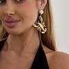 Ingemark Creative Unique Scallop Crayfish Stud Earrings for Women Vintage Irregular Gold Color Metal Piercing Ear Jewelry Gifts