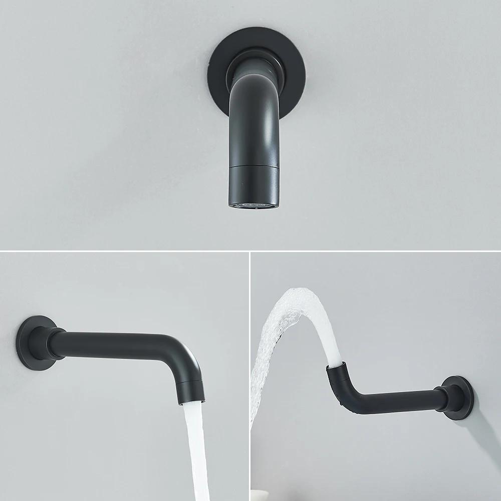 Matte Black Bathroom Shower Systerm Bathtub Faucet Wall Mount Brush Gold 2 Ways Bathtub Mixer Shower Set Mixer Tap