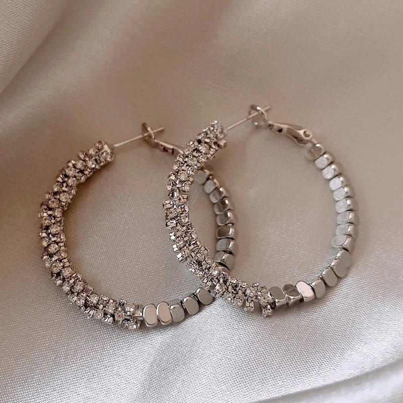 Золотые Серебряные Серьги-гвоздики в виде круга: Уникальное издание Осень/Зима 2024 класса люкс для женщин