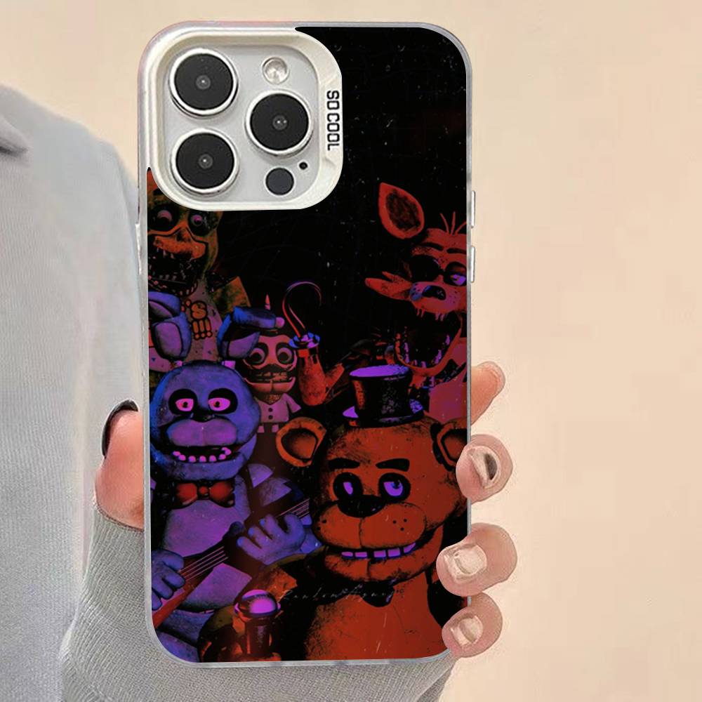 W-Fnaf-e-Fives-nights-At-Freddys Посеребренный Внутри Чехол Для Телефона Для iPhone 17 16 15 14 11 12 13 Pro Max Plus X XR XS Max Цвет