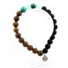 Bracelet - A Bijoux - Congo Malachite - Amazonite - Matte Black Onyx - Wood 8 Mm