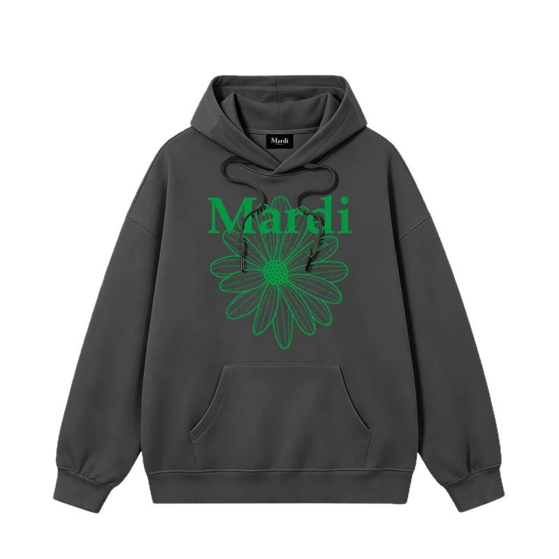 Womens Daisy Print Hooded Sweatshirt Loose Fit Casual Outerwear