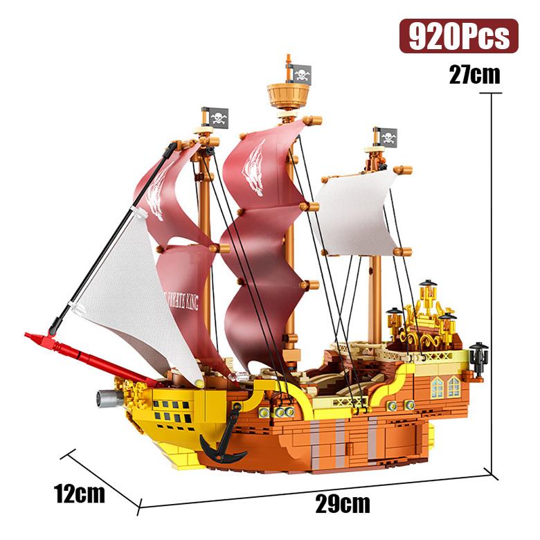 Творческий 920 шт. Королевский пиратский корабль, модель парусника, строительные блоки, мини-кирпичи, строительные игрушки для детей, подарок