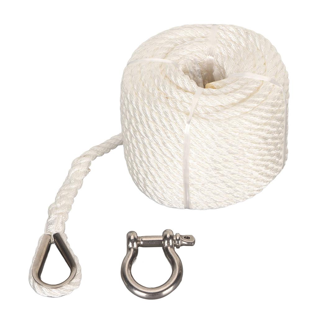 75FT Double Braid Nylon Boat Dock Lines 1565 Lbs Breaking Force Mooring Rope for Berthing Towing Hoisting