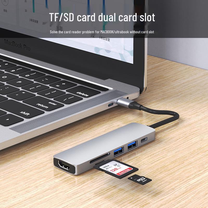 Хаб USB-C «шесть в одном» для ноутбуков MacBook и Huawei