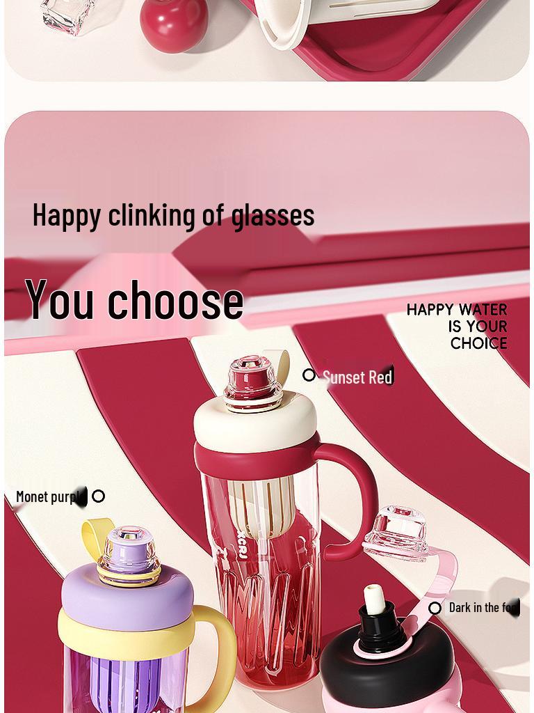 Королевский стакан-соломинка: Летний дизайн чайника, Большая вместимость, Термостойкий, Высококачественный пластик для женщин