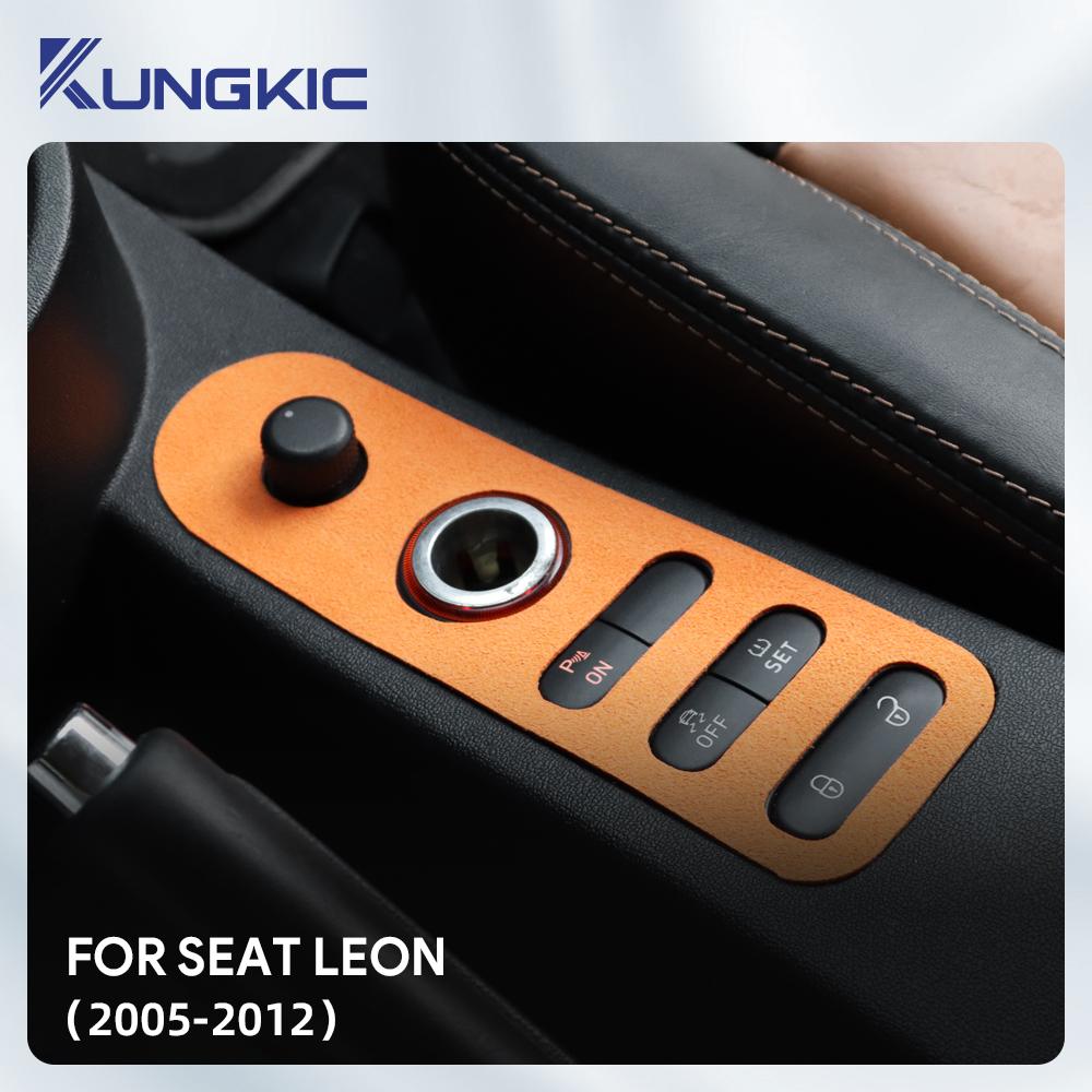 blsh7 Top Suede Trim Sticker For Seat Leon Altea 2005 2006 2007 2008 2009 2010 2011 2012 LHD RHD Car Door Lock Gear Shift Accessories