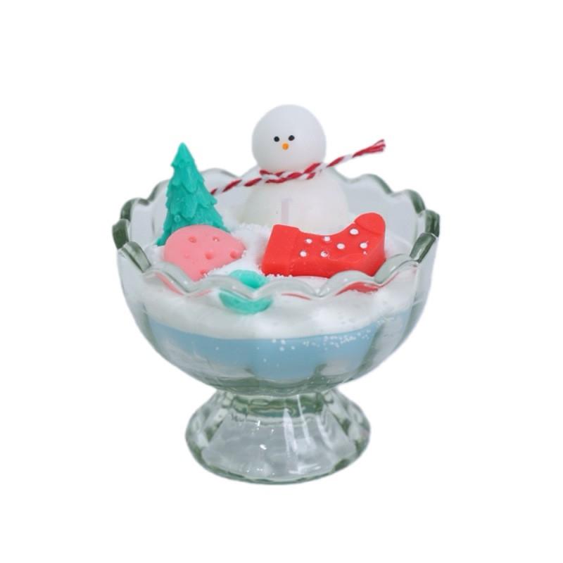 Handmade Scented Candle In Glass Jar Shaped Like Mini Dessert Cake Christmas Gift Box Wedding Favor