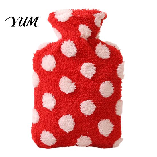 PVC Hot Water Bottle 500/1000/2000ML Christmas Bottle, Bag with Plush Cover, Xmas Long Lasting Heat Retention, Winter Warm for Hands & Feet Cover