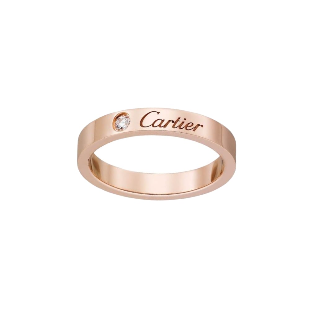 CARTIER C DE CARTIER 18K Gold Diamond Rings Unisex Rose Gold B4086400