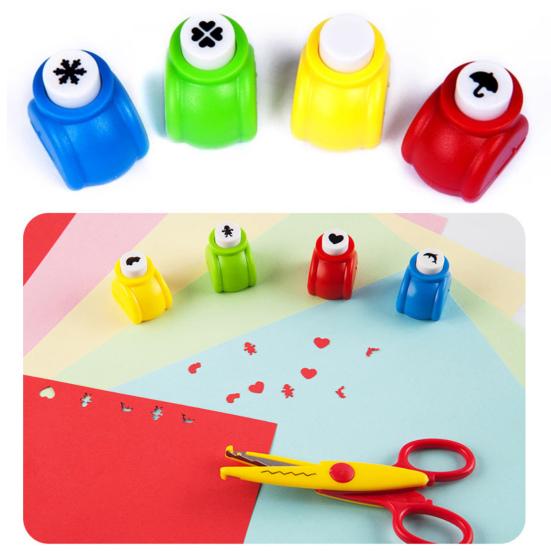 Kids DIY Craft Hole Punch Set Safe Material Develop Fine Motor Skills Inspire Easy To Use Crafting Kit with 12 Shapes Scissors