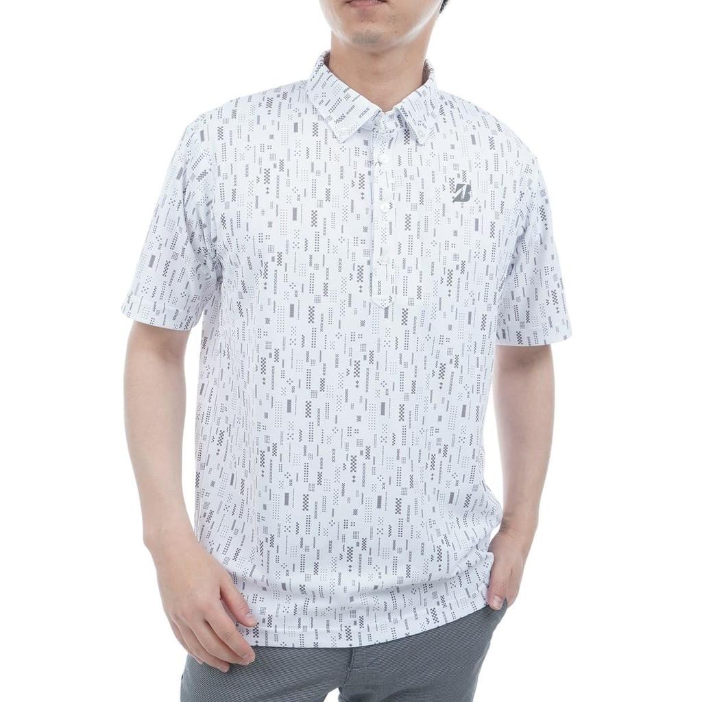 Bridgestone Golf Retro Short Sleeve Button-Down Shirt EGM07A Men's White