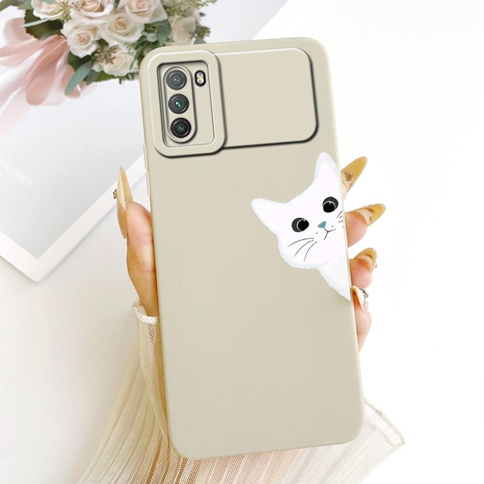For Xiaomi Poco M3 Case Cute Cat Cartoon Phone Cover Soft Liquid Silicone Shockproof Bumper For Xiaomi Poco M3 M 3 PocoM3 Fundas