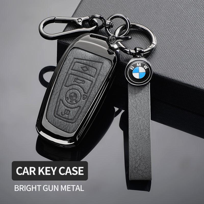 Alloy Leather Car Key Cover Shell Keychain For BMW F20 F30 G20 F31 F34 F10 G30 F11 X3 F25 X4 I3 M3 M4 1 3 5 7 Series Accessories jbvr38
