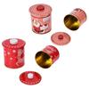 2PCS Christmas Jar with Lid Gift Candy Storage Jar Tinplate Sealed Storage Canister for Biscuits Sna
