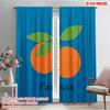 2pcs 2D Flat Printing Scene Curtains Orange Fruit Branch Polyester Without Electricity Party Decorations Perfect for Outdoor