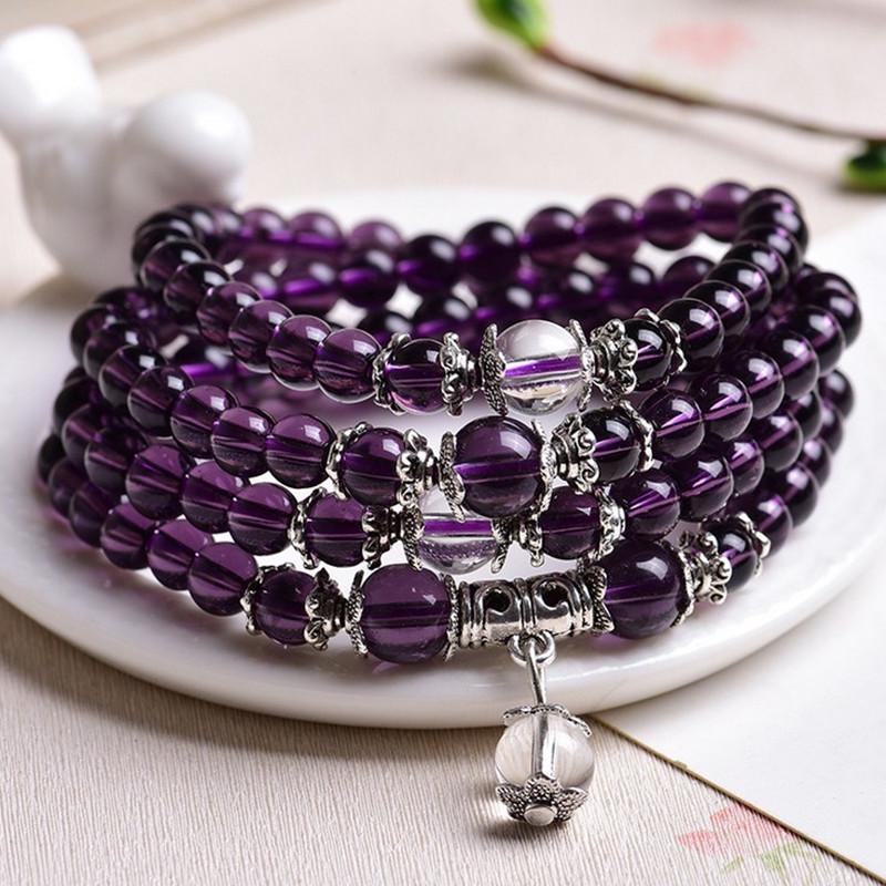 Amethyst and Citrine Glass Bracelets - Fashionable Accessories