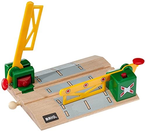 BRIO Магнитный железнодорожный переезд 33750, для детей от 3 лет. [Игрушка, Деревянный игрушечный поезд, Набор рельсов, Декорации, Подарок] (День рождения/Рождество)]