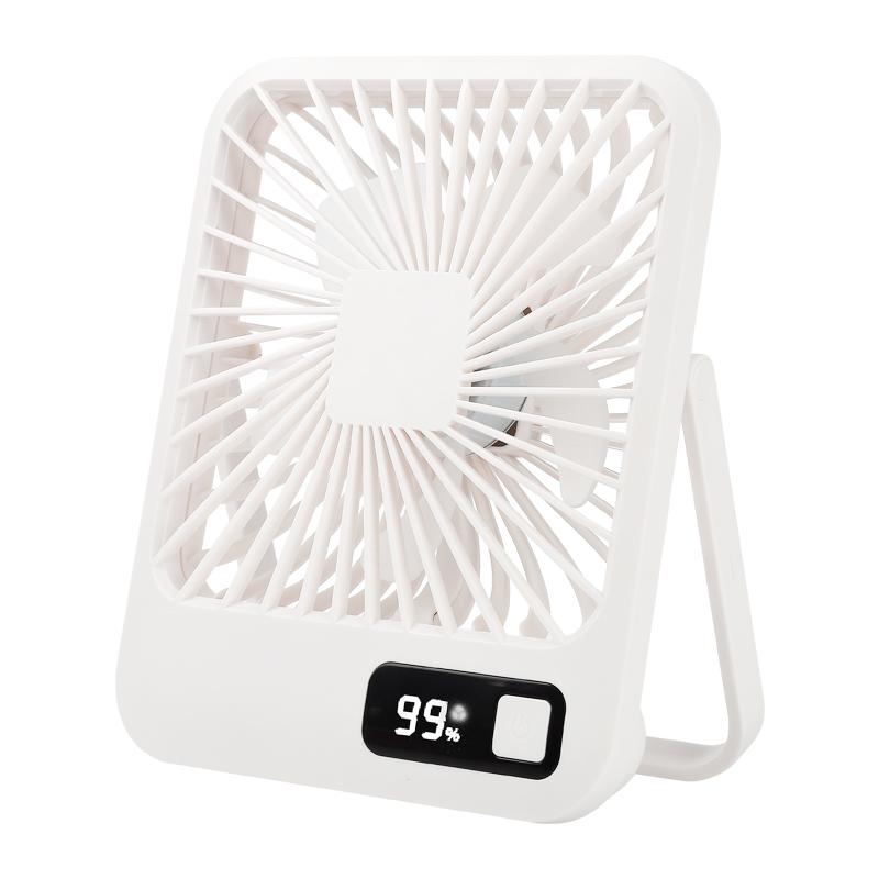 Portable Table Fan Desk 7H Timing Ultra Quiet Small USB Rechargeable Cooling Fan 5 Speeds Powerful Wind Offices Home Fan