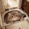 Absorbent Entryway Rug Diatomite Pet Floor Mat Practical Cat Print Doormat  Hallway