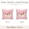 1Pc Gravity Falls Waddles The Pig Cute Cartoon Pillowcase, Soft Pink Polyester Zippered Cushion Cover, Machine Washable, Ideal F