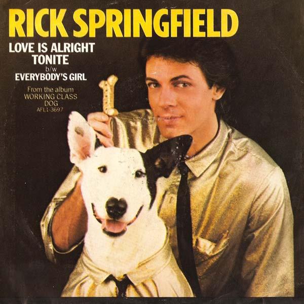 7-дюймовая пластинка РИК СПРИНГФИЛД - Love Is Alright Tonite / Everybody' PB13008 RCA 1981 США Рок Б/У