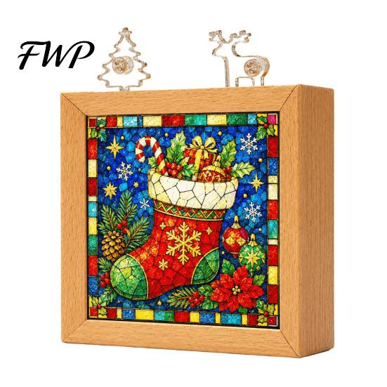 Bedside LED Night Light DIY Acrylic Puzzle Light, Hand Assembled Christmas Tree Jigsaw Lamp, Precision Cut Pieces Creative Decorative Desk for Bedroom