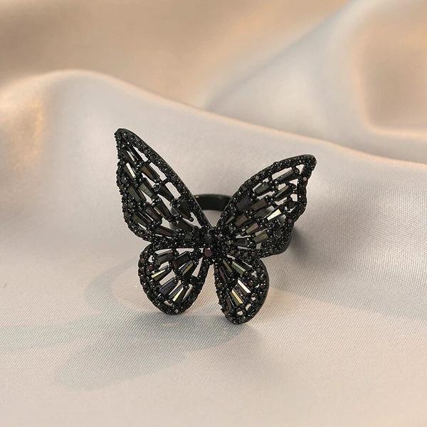Trendy Non-Fading Hollow Butterfly Ring - Exaggerated Fashion Hand Jewelry
