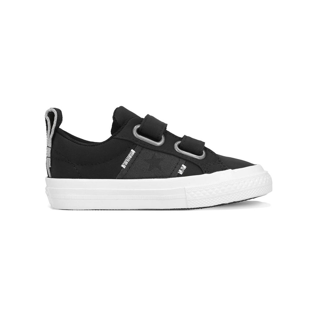 Converse Кеды One Star 2V Ox с нескользящей подошвой, прочные, низкие, для скейтборда, детские, черные 765198C