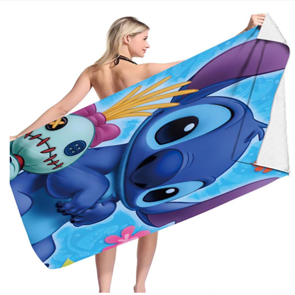 Stitch Zai Animation Beach Towel Microfiber Double-Sided Fleece Beach Towel Bath Towel Variety Square Towel Beach Towel