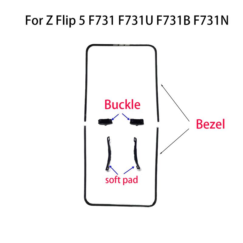 Bracket LCD Frame Bezel Screen Stand with buckle middle soft pad For Samsung Galaxy Z Flip 3 4 5 f731 f721 f711