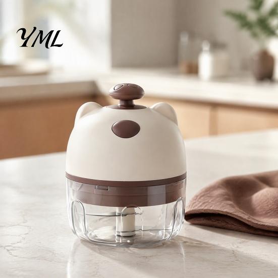 Handy Food Processor for Kitchen Electric Garlic Masher, Portable Wireless Chopper with Stainless Steel Blades, Rechargeable Mini Vegetable