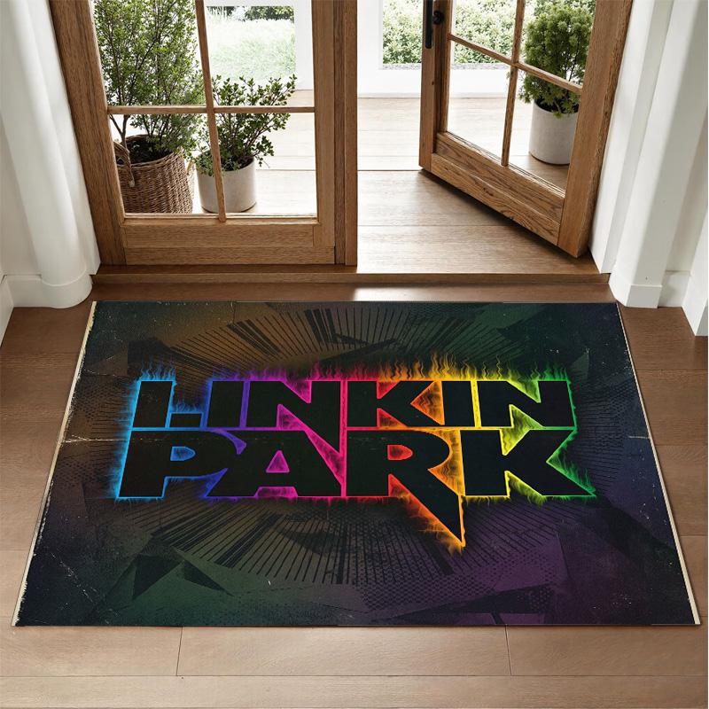 Linkin Park Design Crystal Velvet Rug Soft Decorative Mat for Bedroom Entrance